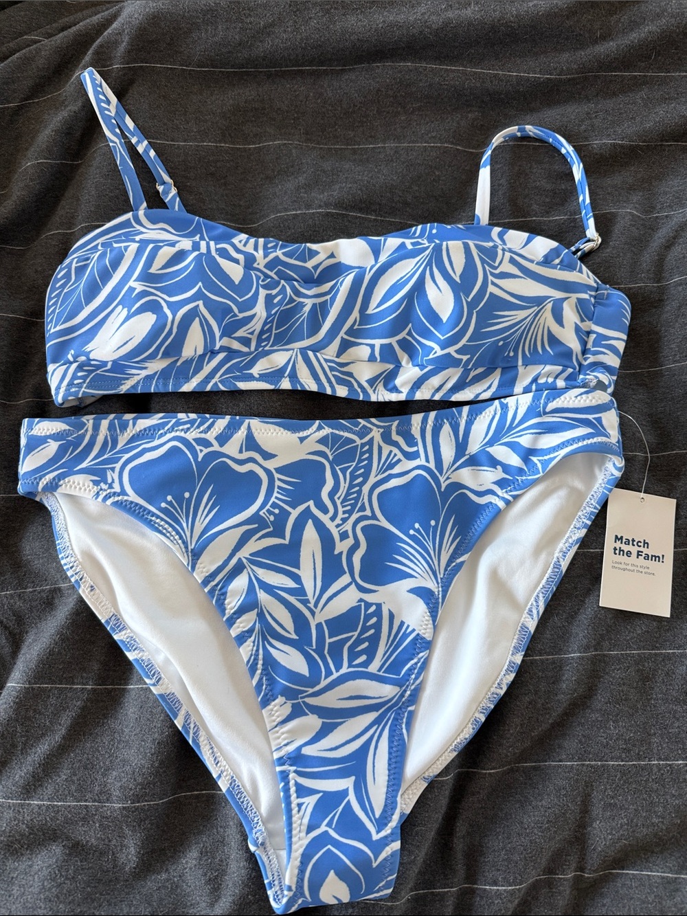 Purple & White Floral Bikini Set (lost top tag but have bottom tag)